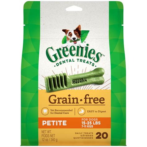 Greenies Grain Free Petite Natural Dog Dental Care Chews Oral Health