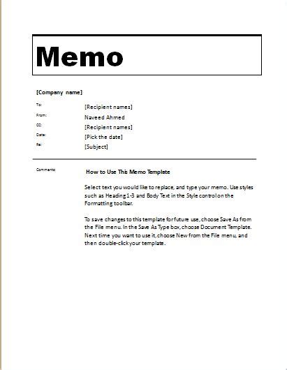 24 Free Editable Memo Templates For Ms Word Word And Excel Templates