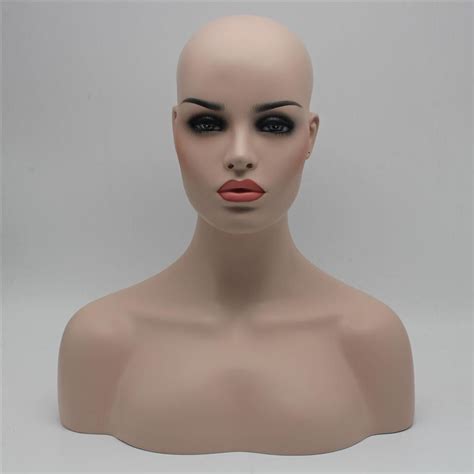Light Skin Fiberglass Female Mannequin Head Bust For Lace Wig Jewelry And Hat Display257r From