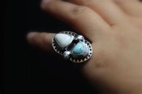 Size White Buffalo X Royston Turquoise Sterling Silver Etsy