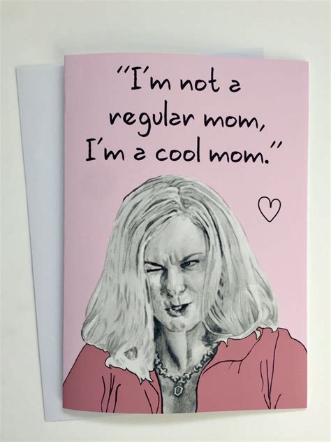 Mean Girls Im A Cool Mom A5 Illustrative Card Etsy Uk