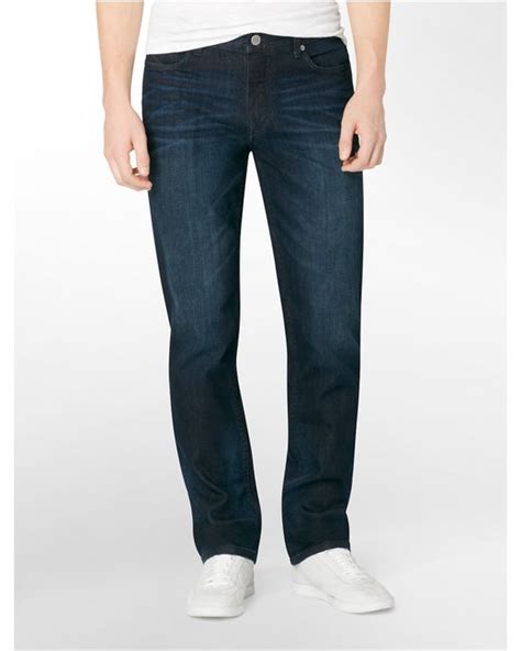 calvin klein jeans slim straight leg osaka blue wash jeans in blue for men osaka blue save