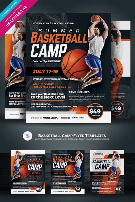 010 Basketball Camp Brochure Template Free Original Within Basketball