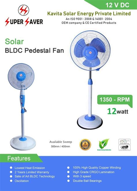 Solar Bldc Pedestal Fan Lowest Heat Emissi Solar Energy Equipments