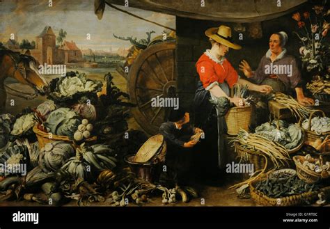 Frans Snyders 1579 1657 Flämischer Maler Gemüsemarkt Öl Auf