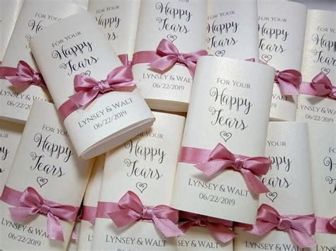 For Happy Tears Pack Wedding Favors Personalised Wedding Etsy