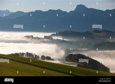 Sea Of Fog Fog Gürbetal Be Stockhorn Autumn Canton Bern Bernese