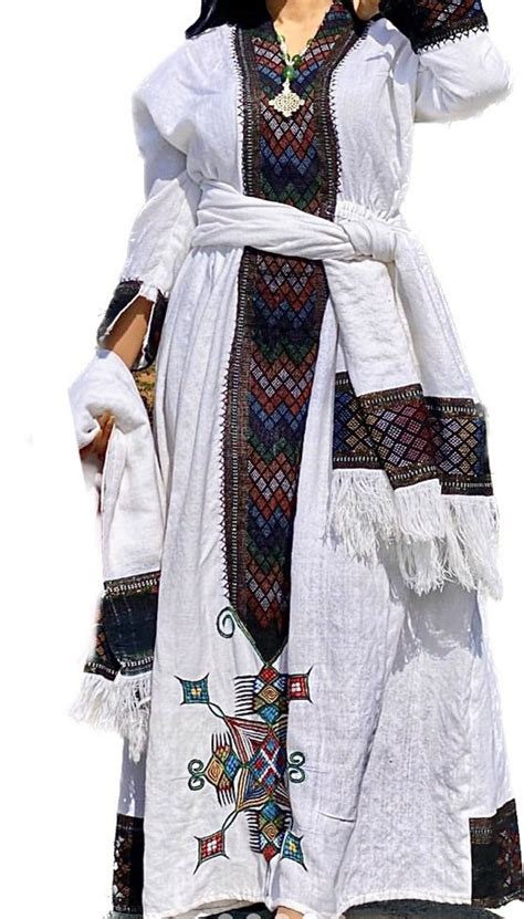 Ethiopian Raya Wollo Amhara Traditional White Dress Gumaj Etsy In