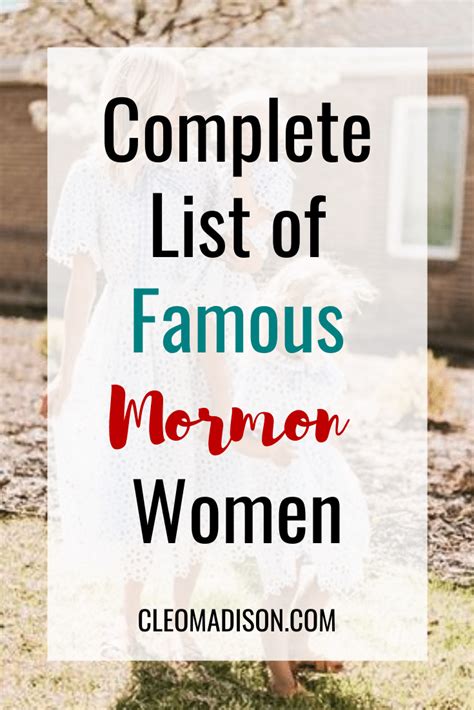 A Complete List Of Famous Mormon Women Cleo Madison