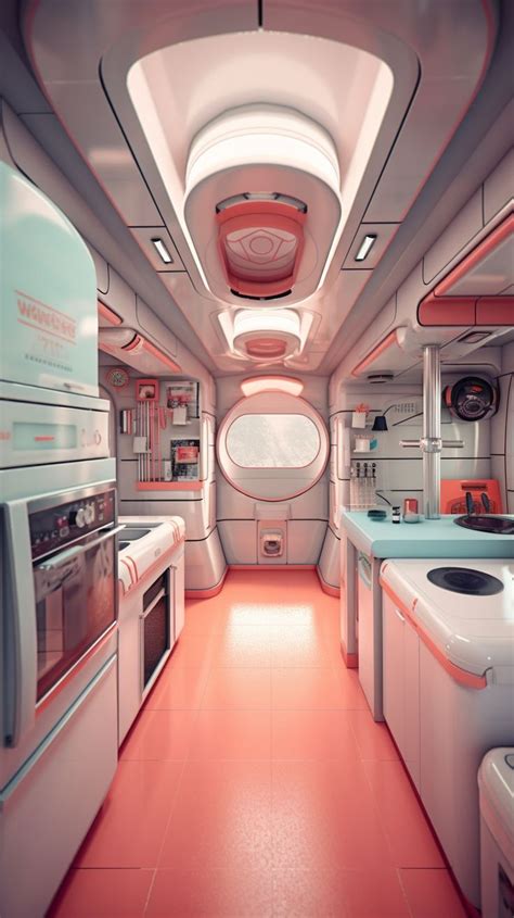 Retro Futurism Interior Design Cyberpunk 2077 Spaceship Interior