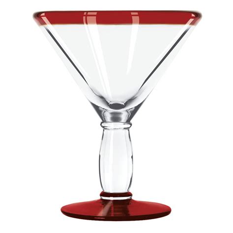 Libbey 92305r 10 Oz Aruba Cocktail Glass W Red Rim And Foot