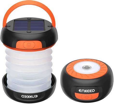 Enkeeo Camping Lantern Collapsible Led Light Flashlight With
