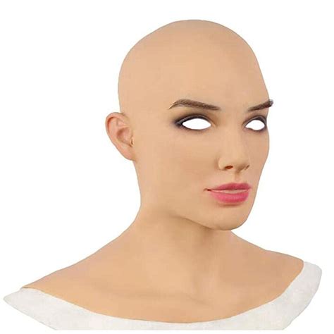 Katyma Female Face Mask Realistic Beauty Girl Full Face Mask Latex Head Mask For Crossdresser