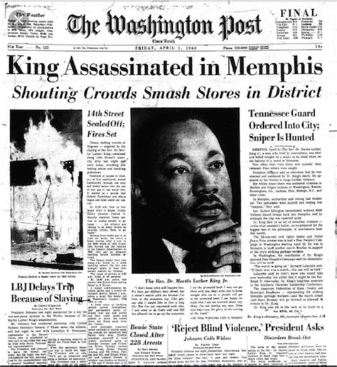 Martin Luther King Assassination Newspaper ~ News Word