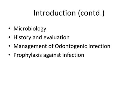 Ppt Principles Of Management And Prevention Of Odontogenic Infections