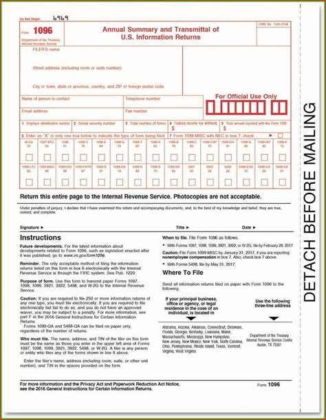 Irs Form 1096 Template Form Resume Examples