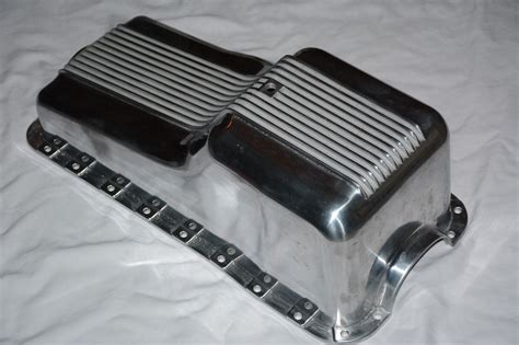 SBF Ford Polished Aluminum Oil Pan Retro Finned Front Sump EBay