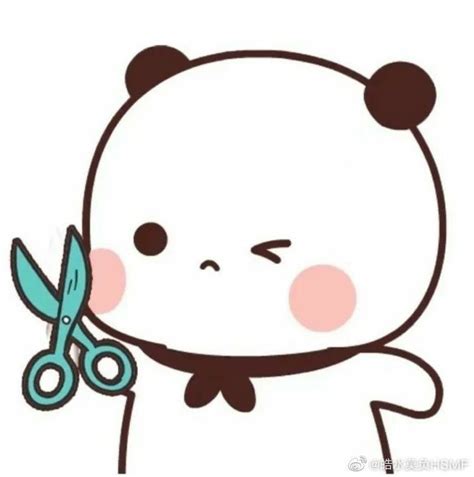 A Cartoon Bear Holding A Pair Of Scissors