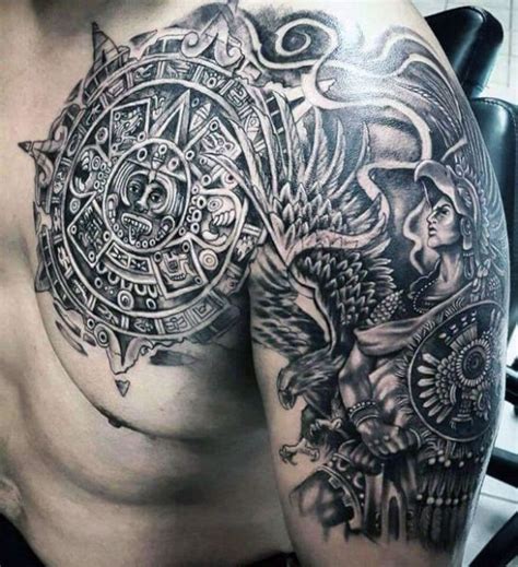 Maori Chest And Arm Tattoo Tattooideasmale Aztec Tattoo
