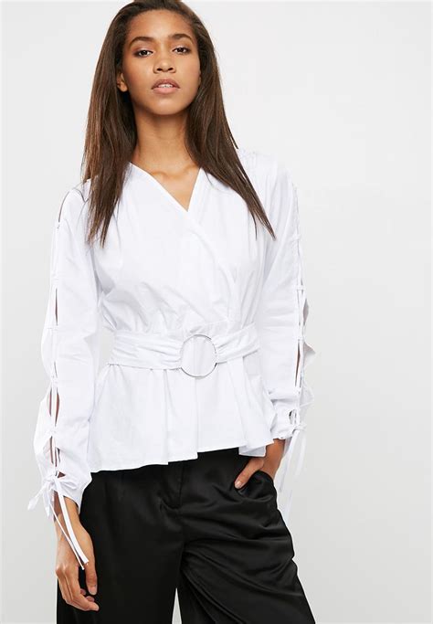 Poplin Blouse With Ring Detail White Dailyfriday Blouses
