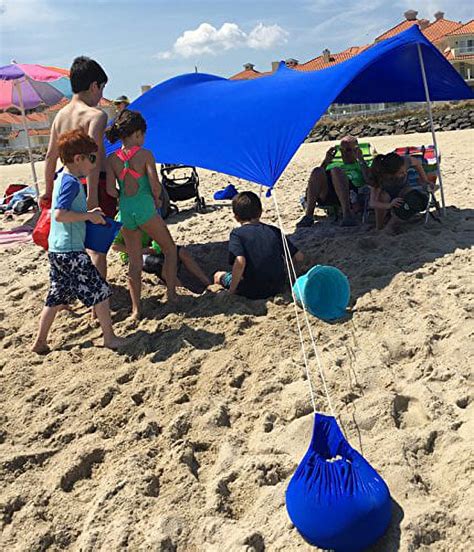 Ezthings Sun Shade Protection Beach Tents Lightweight Tent Canopy With Sandbag Anchors Royal