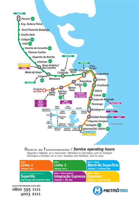 Official Map Metrô Rio Rio De Janeiro Brazil Transit Maps
