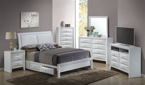 White bedroom storage furniture from the white lighthouse coastal and country furniture. White Storage Bedroom Set G1570D with Leather Headboard