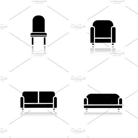 Soft Furniture Icons Vector Soft Furniture Furniture Logo