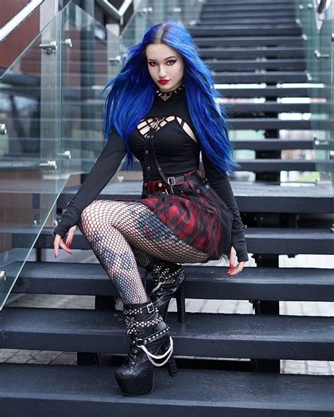 image may contain 1 person shoes and outdoor gothic outfits hot goth girls gothic fashion