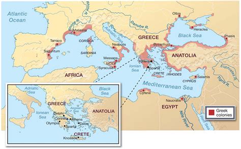 Greek Colonies Throughout The Mediterranean Sea Region History