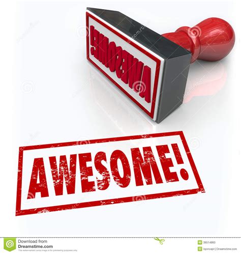 Awesome Word Rubber Stamp 3d Rating Review Feedback Stock