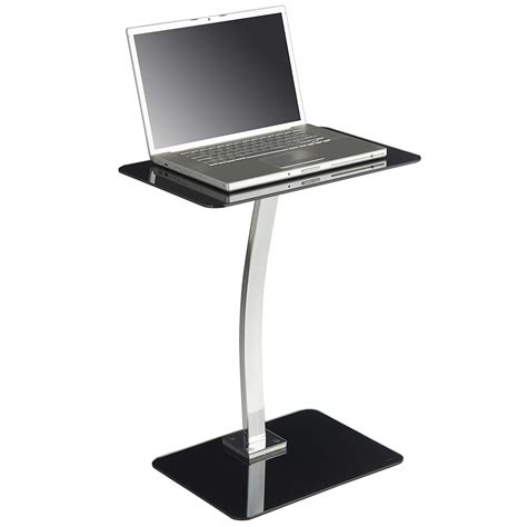 Combining the tabletop lamp with the table itself, these designs are perfect for the bedside or next to your favorite reading chair. Vonhaus Laptop Table Stand - Floor Standing - Black Glass Living Room or Bedroom 5060147556001 ...