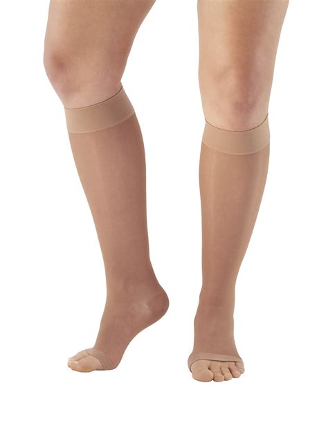 Ames Walker Women S Aw Style Sheer Support Open Toe Compression Knee