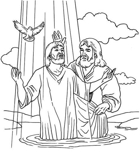 Batismo De Jesus Por João Batista Para Colorir Imprimir E Desenhar