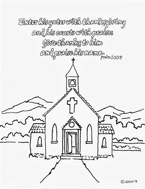 Printout coloring page of holiday church dinner and prayer. Coloring Pages Of A Church - Coloring Home