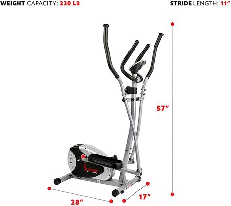 Sunny Health And Fitness Sf E905 Elliptical Machine Cross Trainer With 8