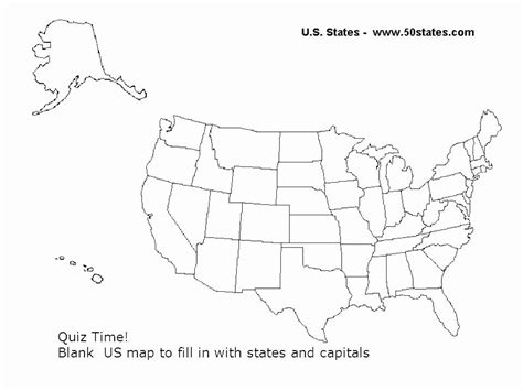 Quiz Worksheet About States Blank Us Map Quiz Printable Printable