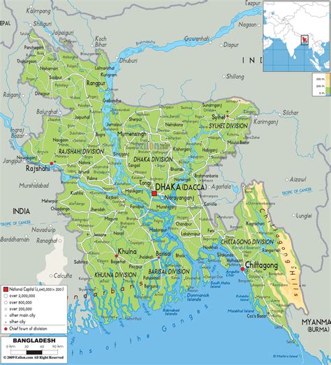 Physical Map Of Bangladesh Ezilon Maps D