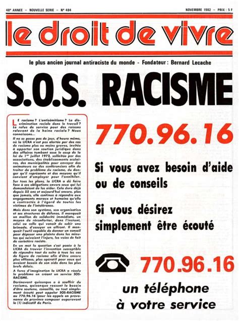 1983 1984 La Licra Contre Le Racisme “anti Arabe” Les Archives De La Licra