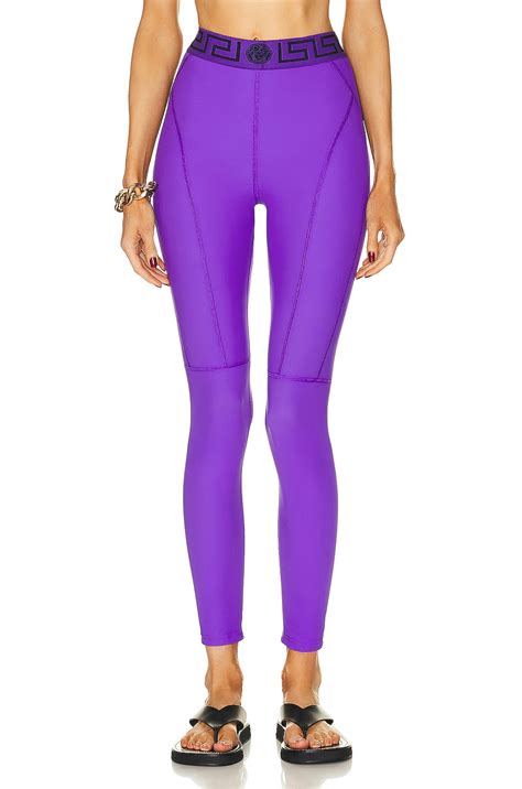 Versace Greca Band Legging In Dark Orchid Fwrd