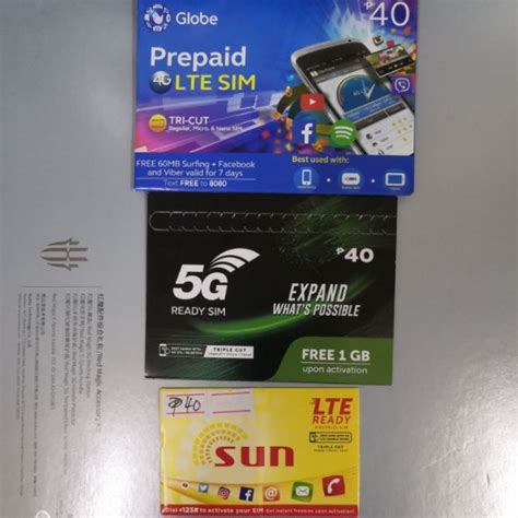 Original Globe Smart Sun Prepaid Sim Card 5g 4g Lte Triple Cut Simcard
