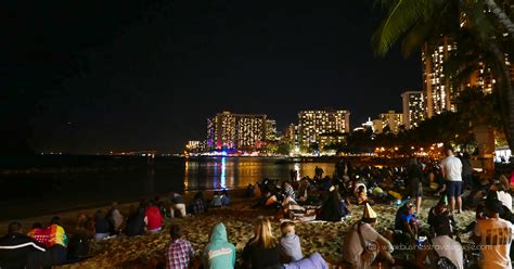 Fireworks Show And Countdown To New Year At Hawaiis Waikiki Beach