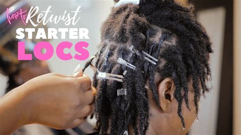How To Retwist Locs Two Strand Twist Starter Locs On 4c Hair Youtube