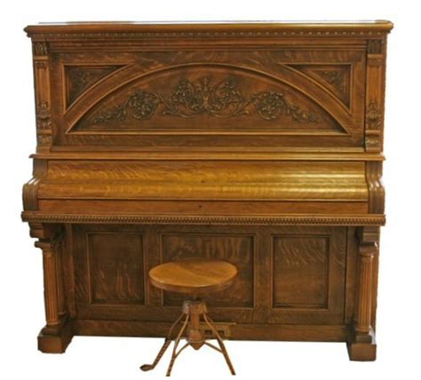 Ornate Antique Oak Restored Piano Mathushek Upright Piano