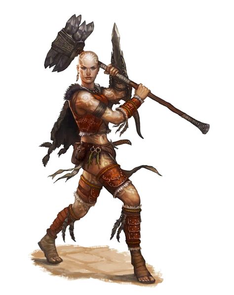 Female Human Barbarian Bloodrager Pathfinder Pfrpg Dnd Dandd D20