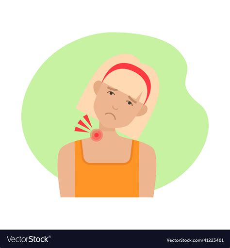 Young Woman With Neck Pain Royalty Free Vector Image