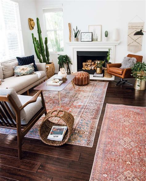 Layered And Cozy Eclectic Living Space Boho Vintage And