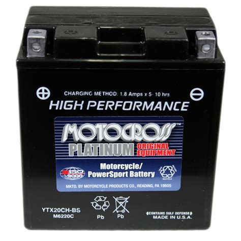 Your motorcycle won't go anywhere without a battery to start it. YTX20CH-BS Battery | Yuasa Motocross 12 Volt Motorcycle ...