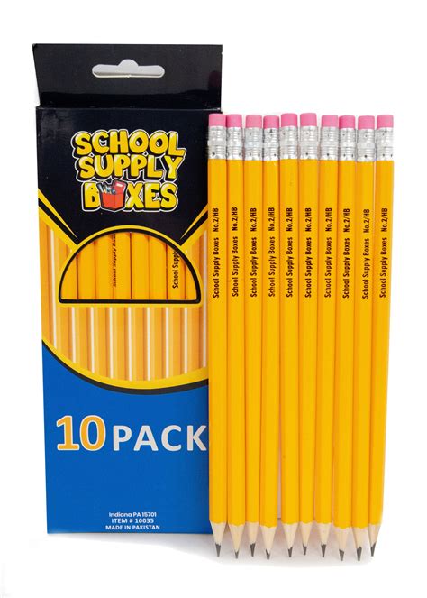 10 Pack Classic Wooden Pencil — School Supply Boxes
