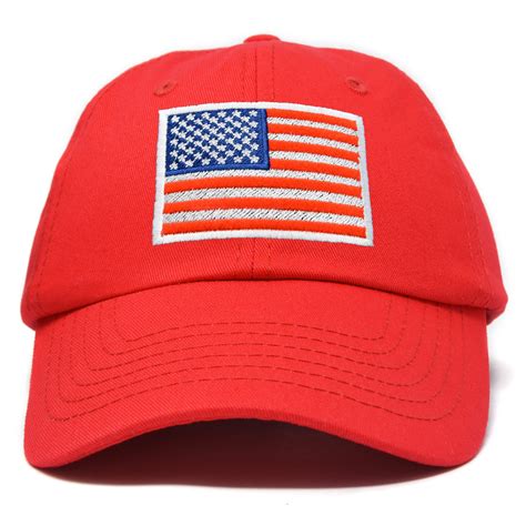 Dalix American Flag Hat Premium Usa Baseball Cap In Red